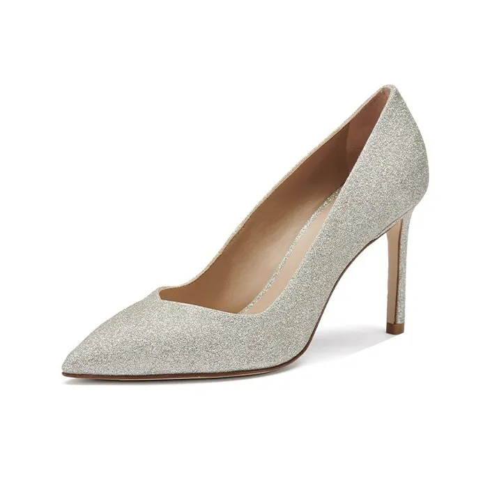 Stuart Weitzman/SW Anny Slim Heel High Heels 9.5cm Women's Silver-2