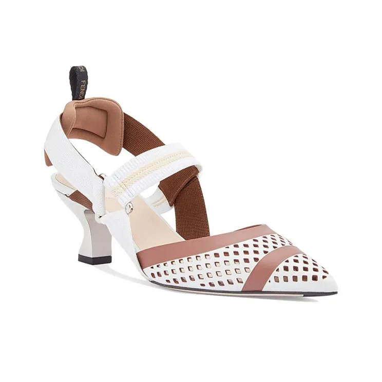 FENDI Colibri High Heels Women's Low-Top White-2