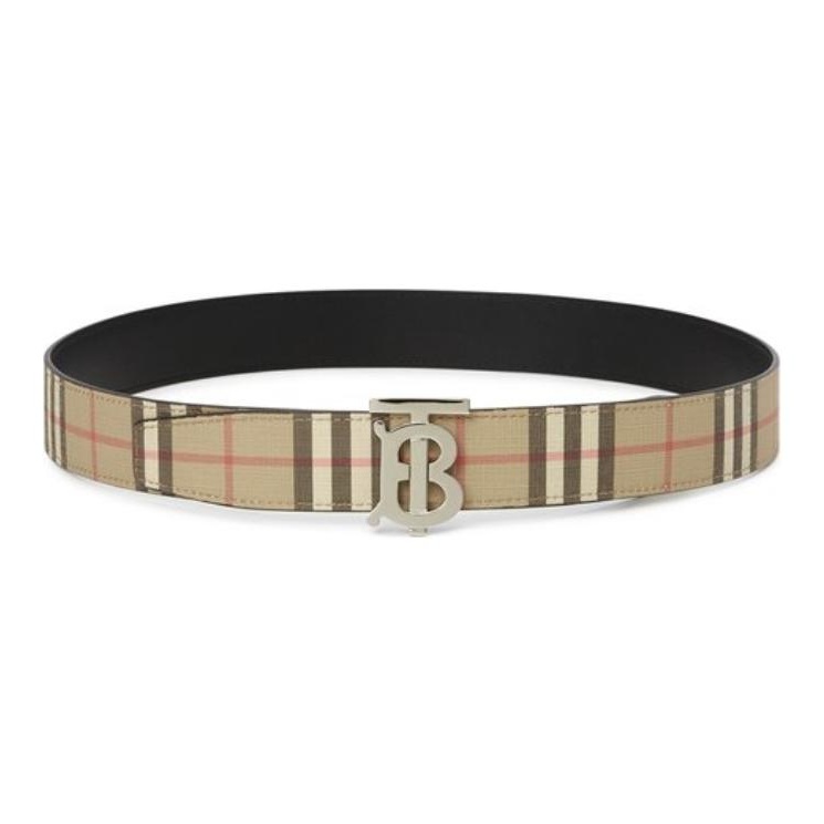 Burberry Leather Leather Belts Unisex Brown/Black Width: 3.5