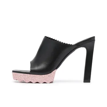 OFF WHITE Block Heel High Heels 11cm Women's Black