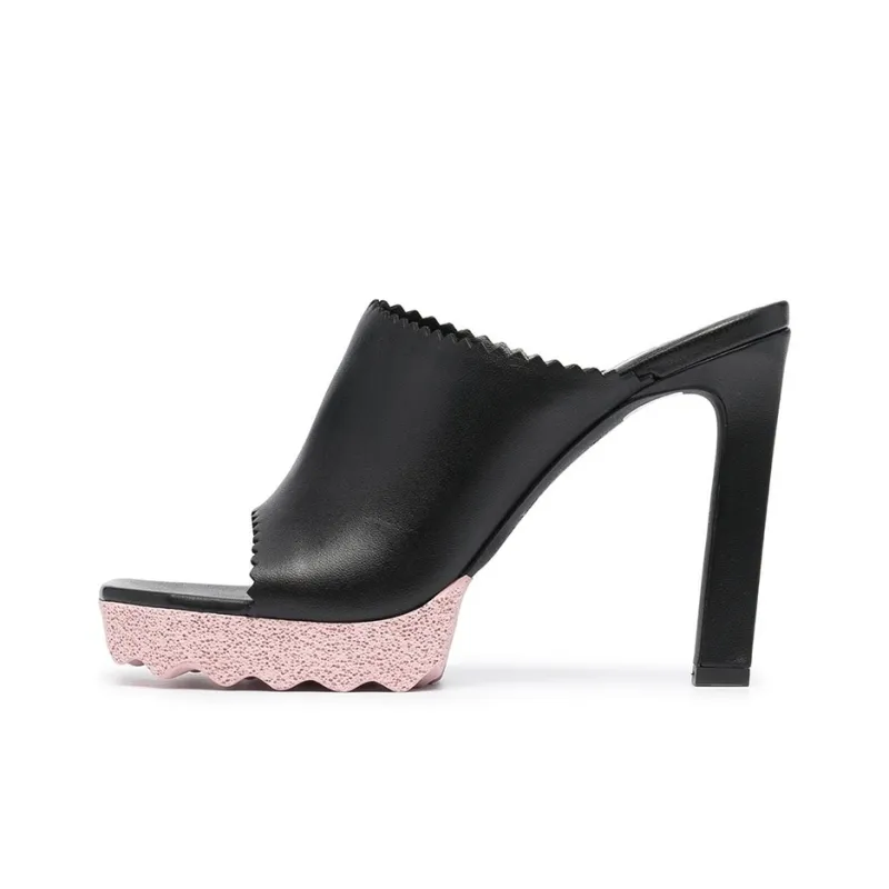 OFF WHITE Block Heel High Heels 11cm Women's Black-0
