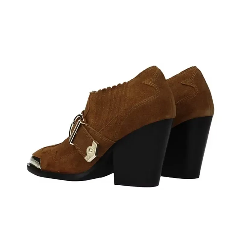 VERSACE JEANS Ankle Boots 8.5cm Women's Brown-2