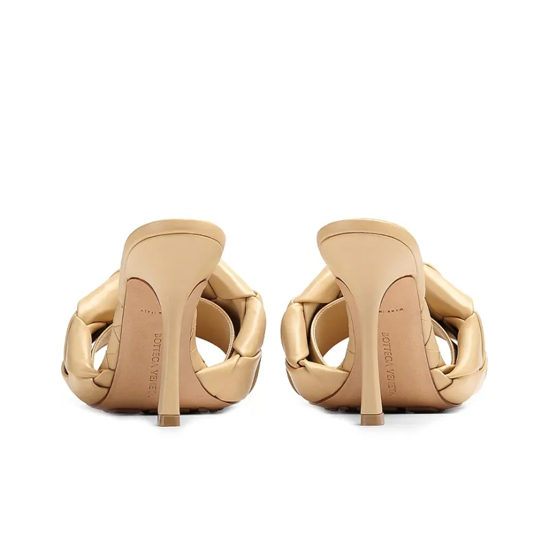 Bottega Veneta Lido Slim Heel High Heels 9cm Women's Sucrose-4