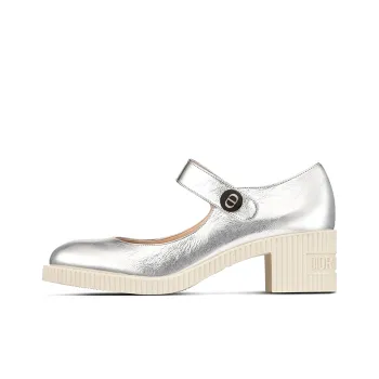 DIOR D Doll Block Heel High Heels Women's Silver