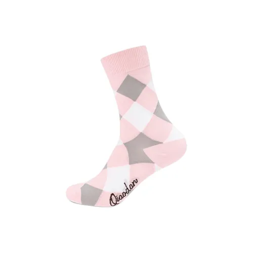 QIAODAN Mid Calf Socks Unisex Cotton Cloud Pink