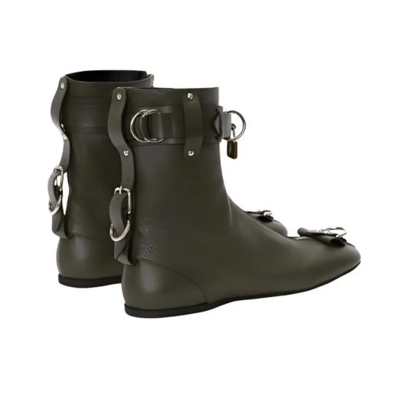 JW Anderson Padlock Ankle Boots Men's Green-4
