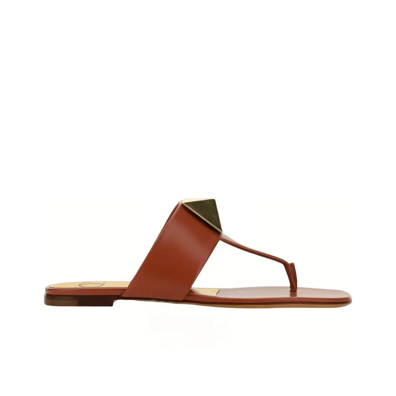 Valentino GARAVANI Abrasion Resistant Flip Flops Women's Brown-1