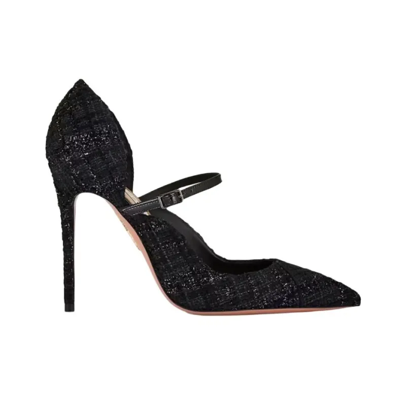 AQUAZZURA Bellezza Slim Heel High Heels 10.5cm Women's Black-1