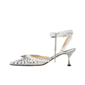 MACH & MACH Slim Heel High Heels Women's Silver