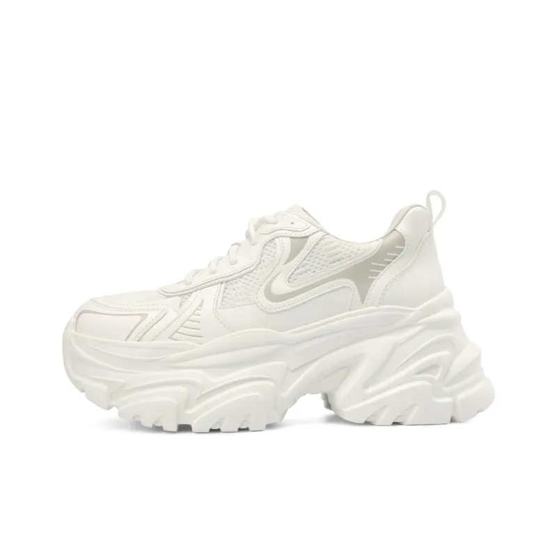 Rosa Bianca Breathable Height Increasing Mid-Top Chunky Sneakers Women's-0