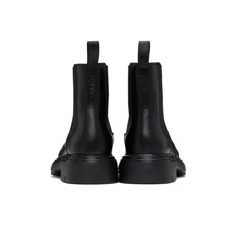 FERRAGAMO Logo-debossed Leather Boots-4