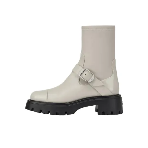 Stuart Weitzman/SW Emerson Ankle Boots 5cm Women's Oatmeal White