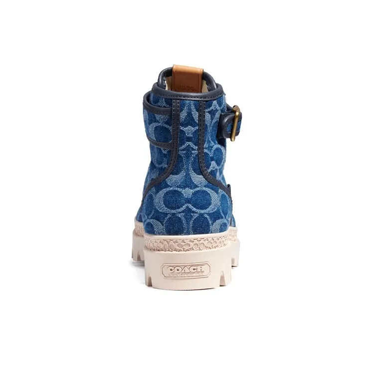 COACH Trooper Ankle Boots Women's Denim Blue-4
