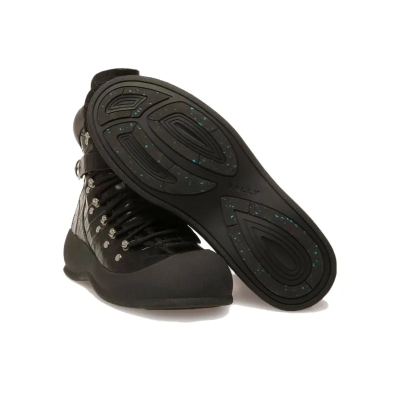 BALLY Clyff Embossed-crocodile Leather Boots-4