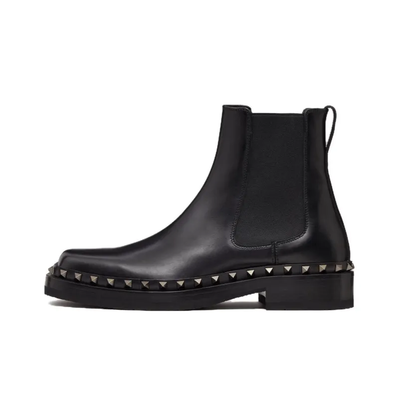 Valentino Garavani M-Way Rockstud Square Toe Boots-0