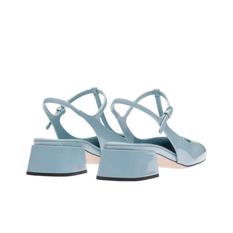 MIU MIU Chunky Heel High Heels 3.5cm Women's Light Blue-4