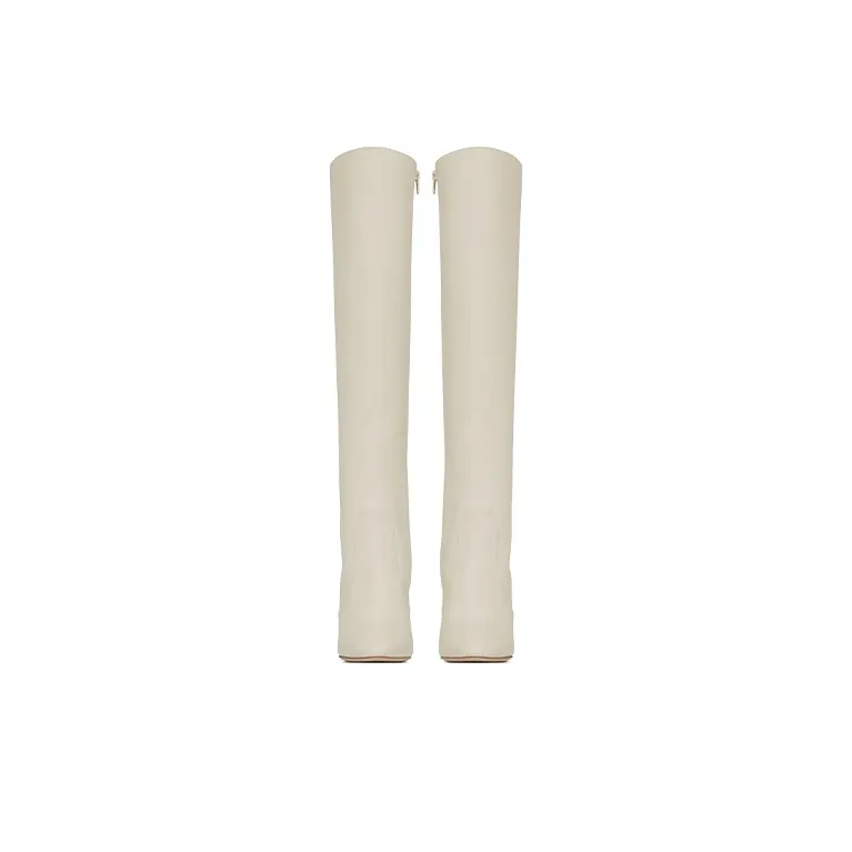 SAINT LAURENT 68 Knee high Boots Women's Beige-3