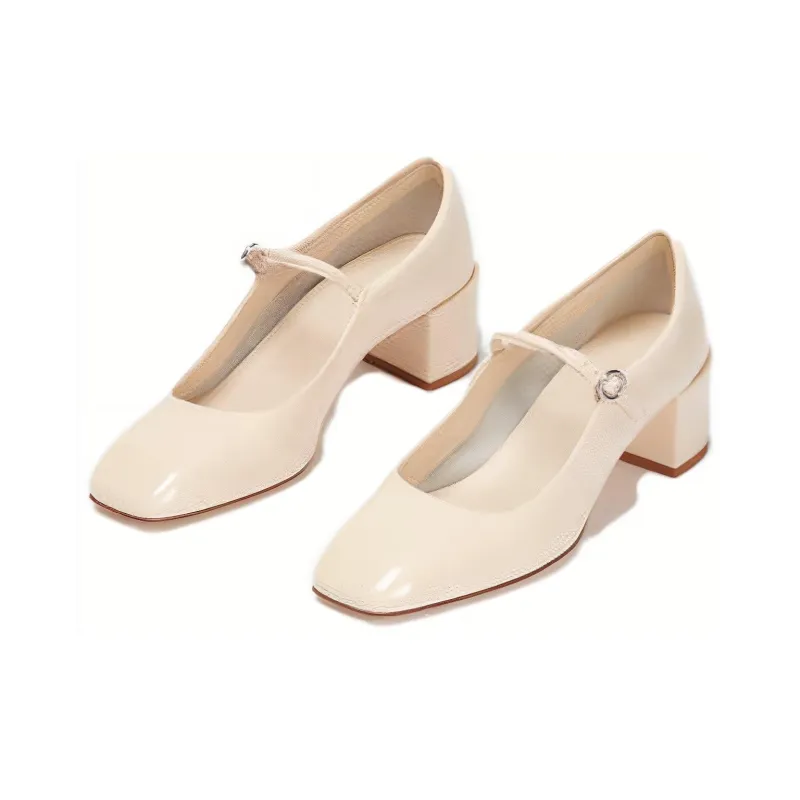 Aeyde Chunky Heel High Heels 4.5cm Women's Beige-2