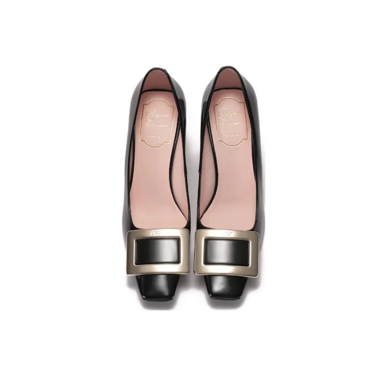 Roger Vivier Logo Engraved Block Heel Pumps-3
