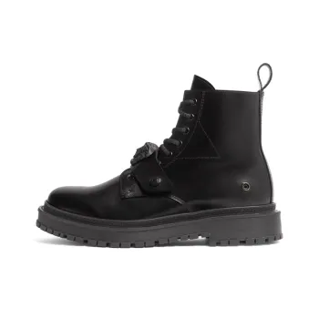VERSACE Medusa Lace Up Short Martin Boot Men's Black