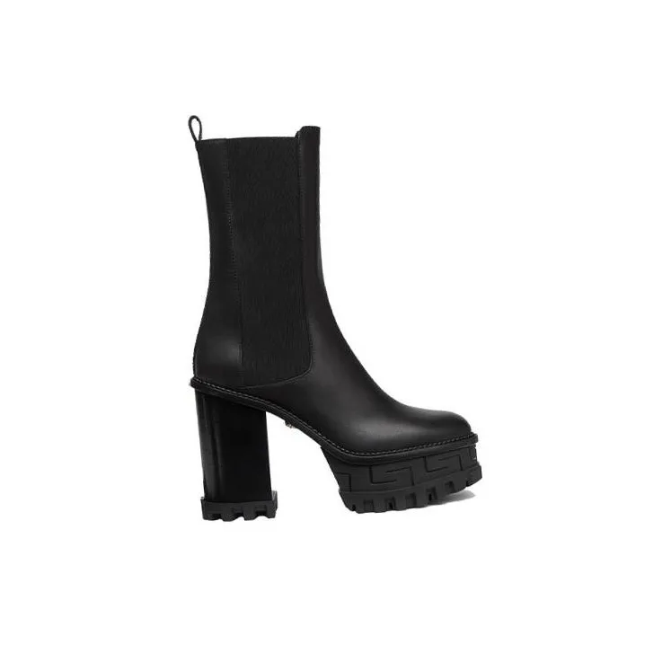 VERSACE Greca Labyrinth Ankle Boots Women's Umber-3