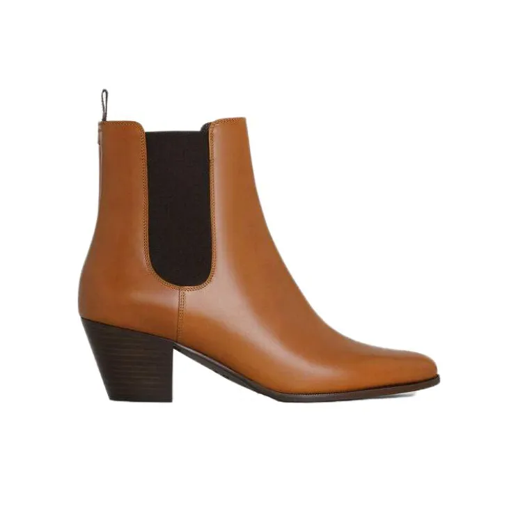 CELINE Saint Germain Short Chelsea Boots 5.5cm Women's Brown-1