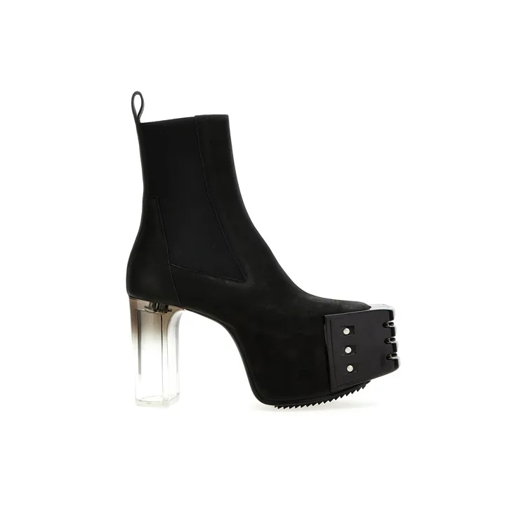 RICK OWENS/RO Grilled Platforms Chelsea Boots 12 Cm Men's Black-1