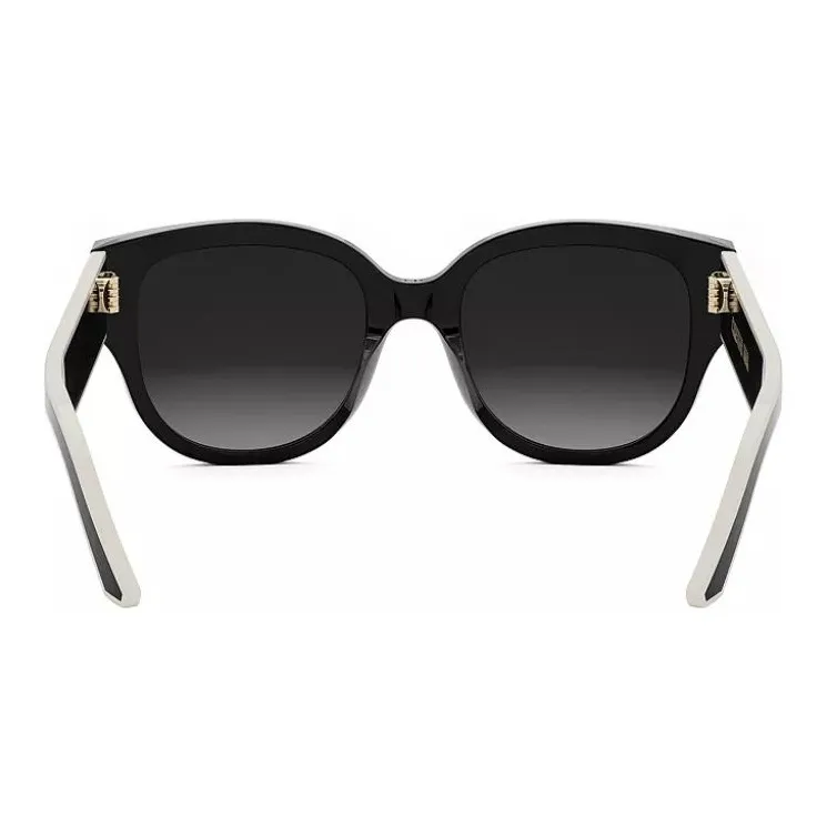 DIOR Acetate Irregular Shape Sunglasses Women's Black-3