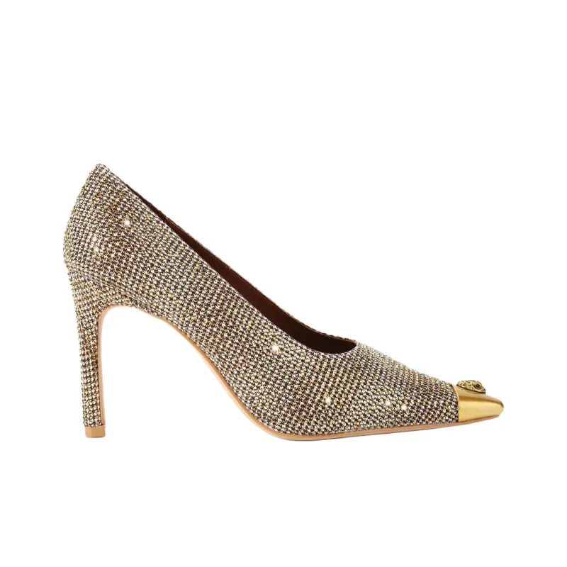 Kurt Geiger London Regent Court Slim Heel High Heels Women's Gold-1