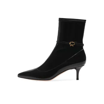 GIANVITO ROSSI Ribbon Bootie Ankle Boots Women's Black