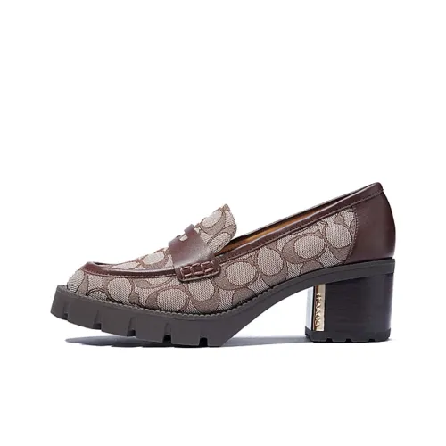 COACH Cora Block Heel High Heels Women's Umber
