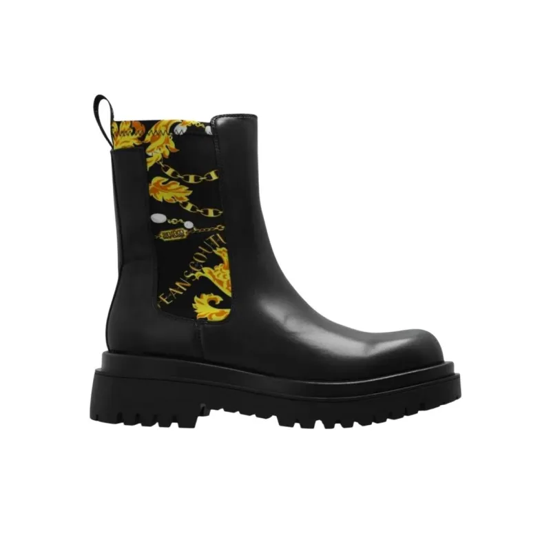 VERSACE JEANS COUTURE Short Chelsea Boots 3.5cm Women's Black-1