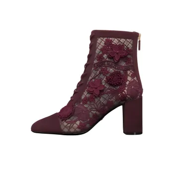 DIOR Naughtily-D Ankle Boots 8cm Women's Deep Peach Red