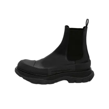 Alexander McQueen Tread Slick Ankle Boot Black Silver