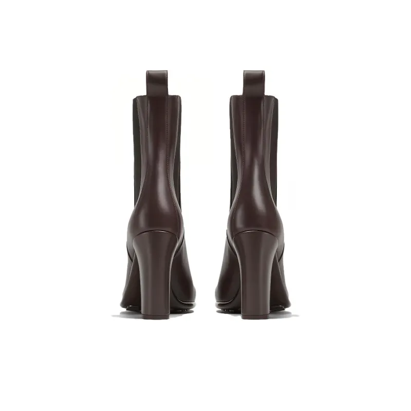 Bottega Veneta Short Chelsea Boots 9cm Women's Brown-3