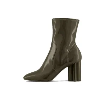 LOUIS VUITTON Silhouette Ankle Boots 8cm Women's Dark Green