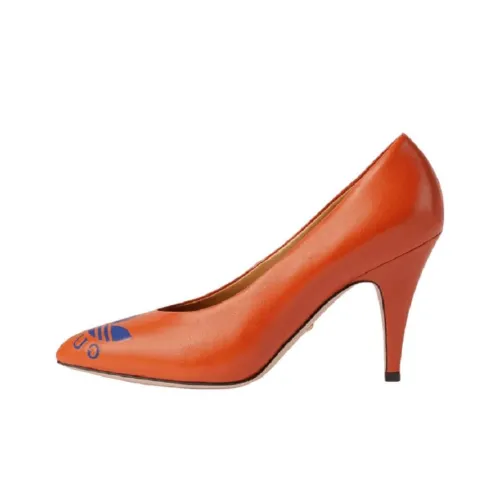 GUCCI Adidas X GUCCI 95mm Trefoil Pump Orange Leather
