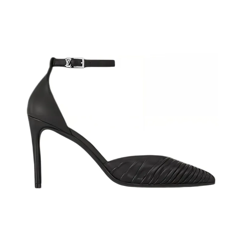 LOUIS VUITTON Slim Heel High Heels 9cm Women's Black-1