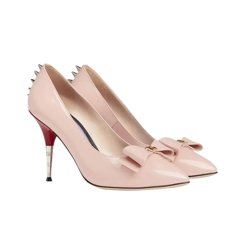 GUCCI Patent Leather Pump With Bow-2