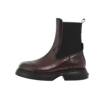 GANNI Short Chelsea Boots 4cm Women's Brown
