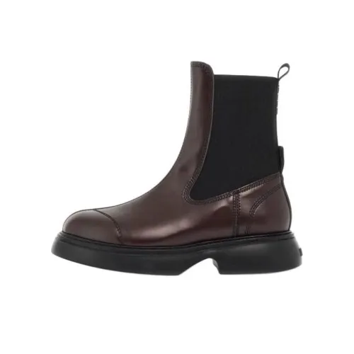 GANNI Short Chelsea Boots 4cm Women's Brown