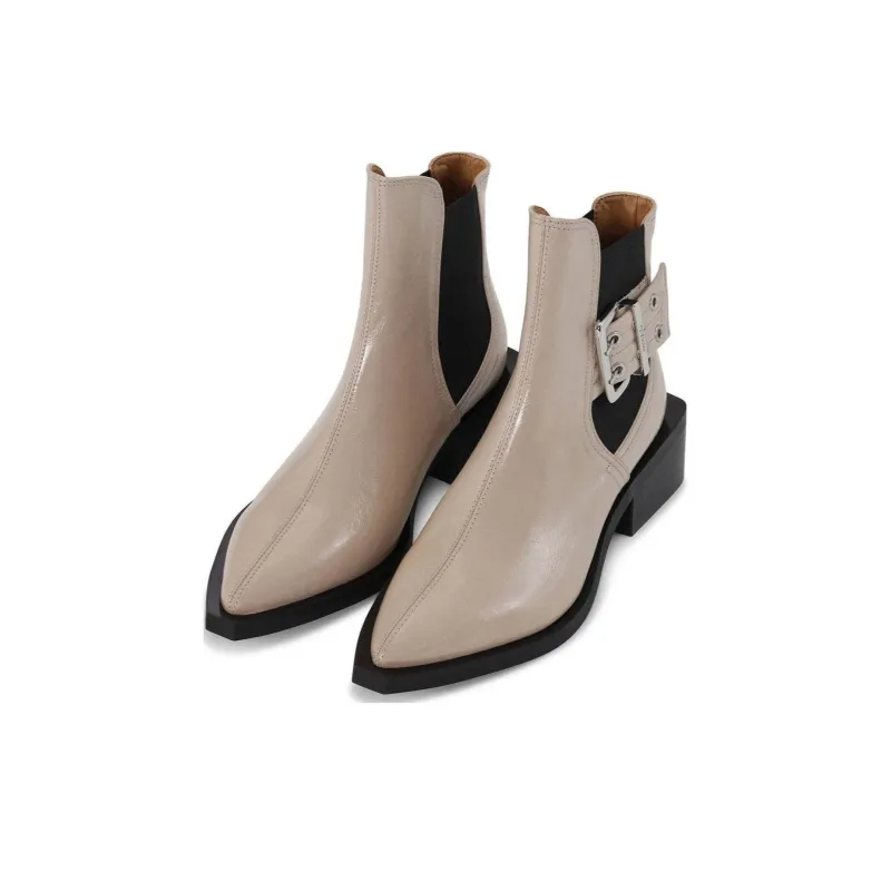 GANNI Feminine 50mm Buckle Chelsea Boots-2