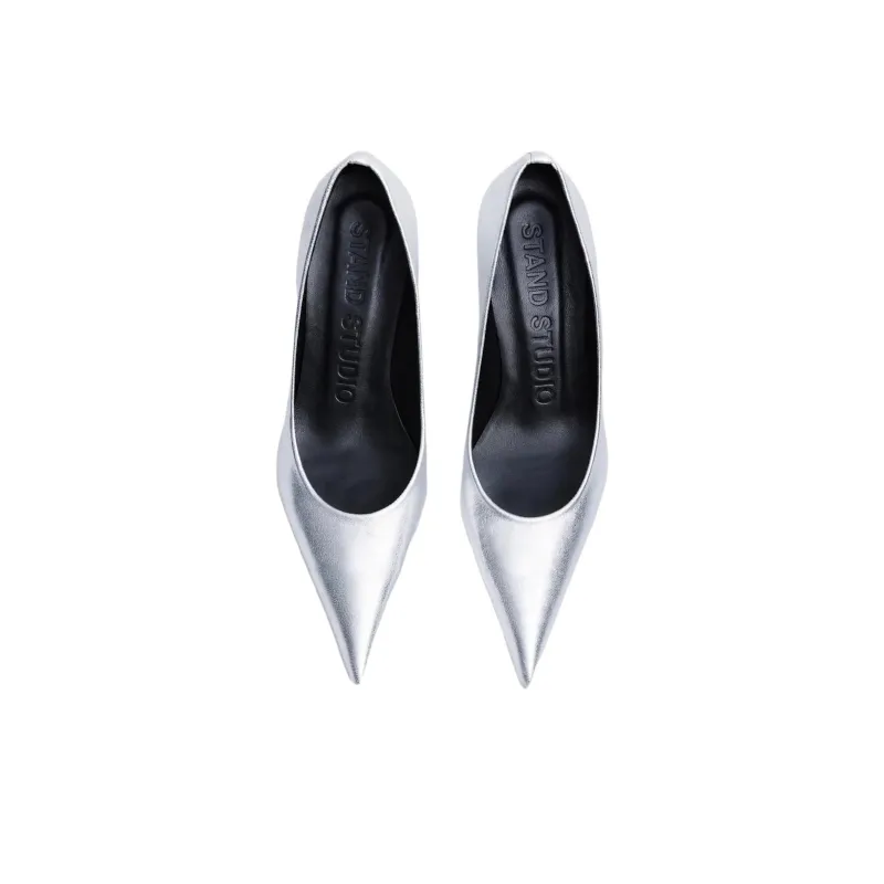 STAND STUDIO Dixie High Heels 6.5cm Women's Silver-4