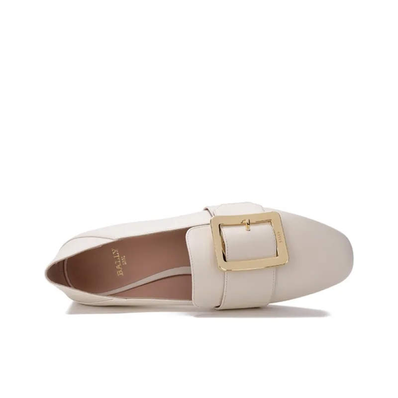 BALLY Block Heel High Heels 4cm Women's Bone White-4