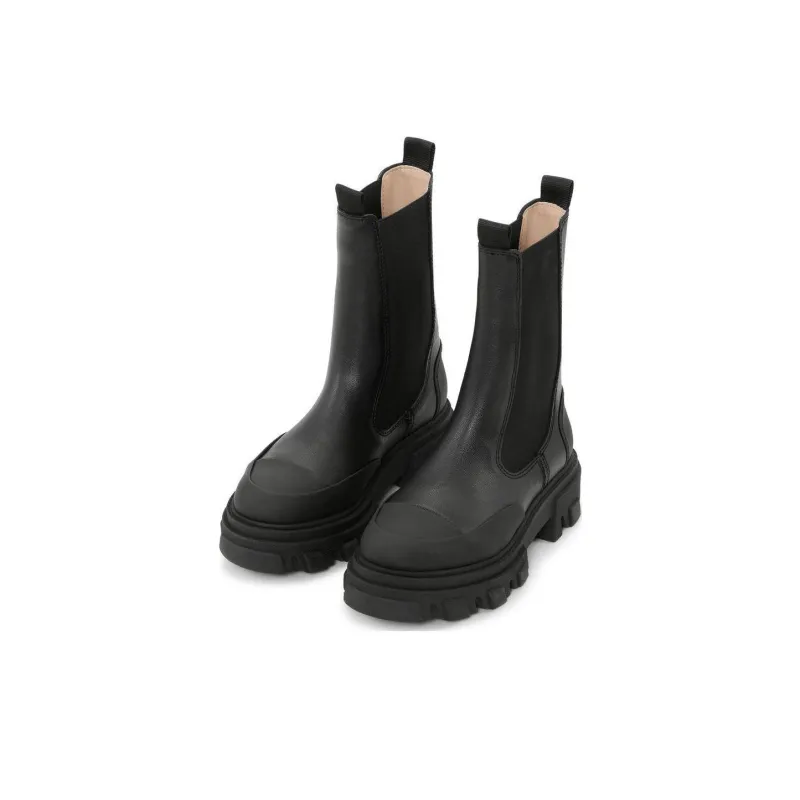 GANNI Short Chelsea Boots Unisex Black-2