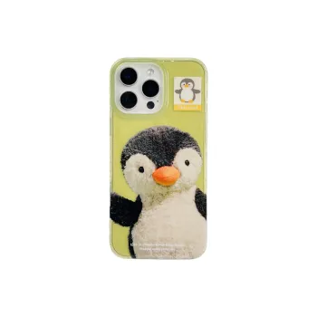 Wei Xin Acrylic Material Waving Penguin Phone Cases Compatible With IPhone 16/15 Pro Max/Apple 13/14 Pro/Max