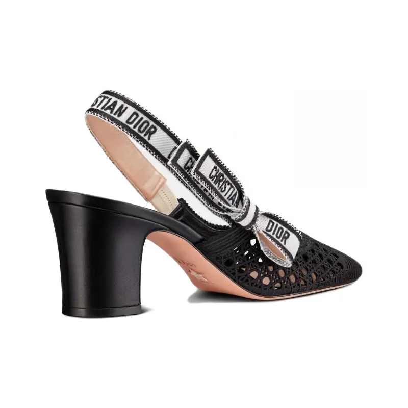 DIOR Moi Block Heel High Heels Women's Black-2