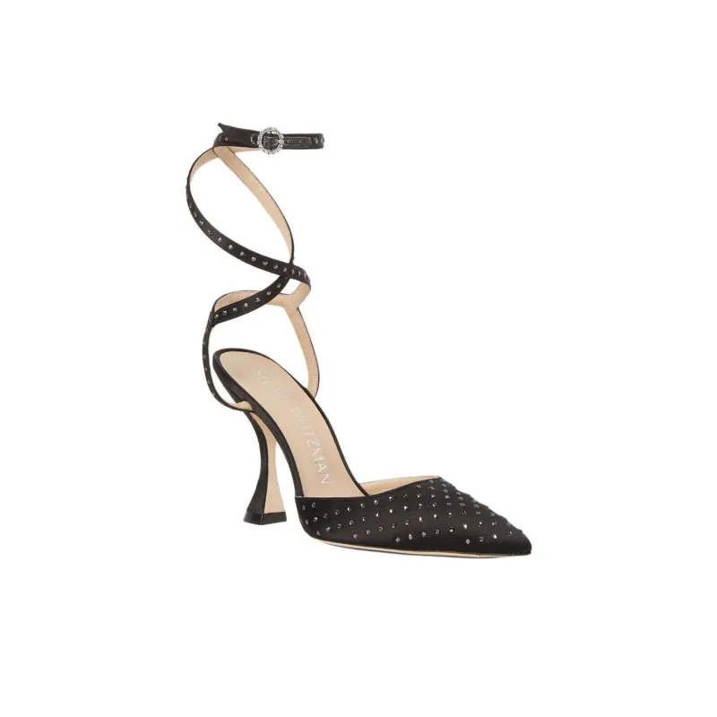 Stuart Weitzman/SW Glam Xcurve Irregular Heel High Heels 10cm Women's Black-2