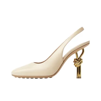Bottega Veneta KNOT Irregular Heel High Heels 9cm Women's Ecru