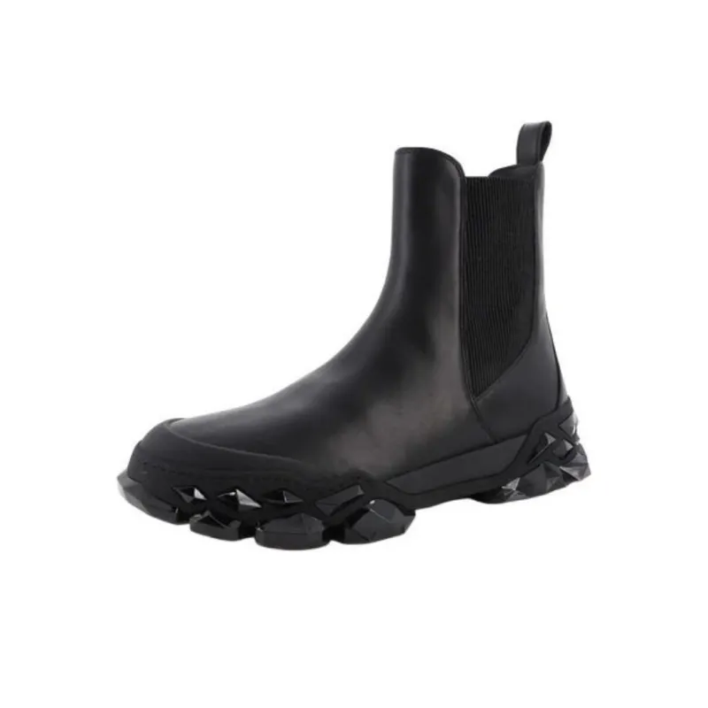 Jimmy Choo Diamond X Chelsea Short Chelsea Boots Men's Black-2